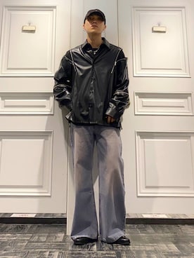 「HARE（ハレ）のワイドフレアデニムパンツ(HARE)（デニムパンツ）」を使った、issin0006さん（メンズ・175cm）の夏コーディネート