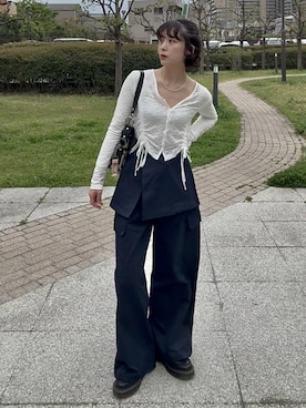 「COACH（コーチ）のアイテム」を使った、Takahashiさん（レディース・157cm）の春コーディネート