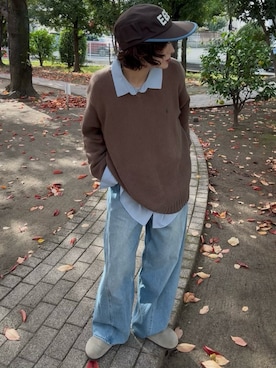 「elldu（エルドゥ）のアイテム（キャップ）」を使った、Takahashiさん（レディース・157cm）の春コーディネート