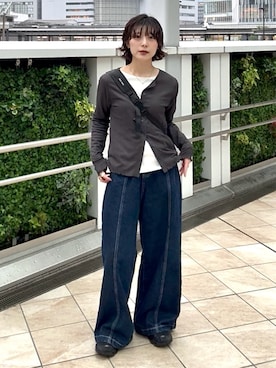 「BROKEN BASE（ブロークンベース）のアイテム（バッグ）」を使った、Takahashiさん（レディース・157cm）の春コーディネート
