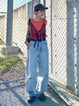 「COACH（コーチ）のアイテム」を使った、Takahashiさん（レディース・157cm）の夏コーディネート
