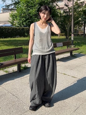 「FRUIT OF THE LOOM（フルーツオブザルーム）のアイテム」を使った、Takahashiさん（レディース・157cm）の夏コーディネート