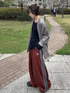 「Needles（ニードルス）のアイテム（パンツ）」を使った、Takahashiさん（レディース・157cm）の春コーディネート