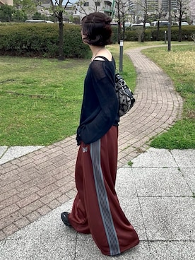 「COACH（コーチ）のアイテム（ハンドバッグ、ブラック系）」を使った、Takahashiさん（レディース・157cm）の春コーディネート