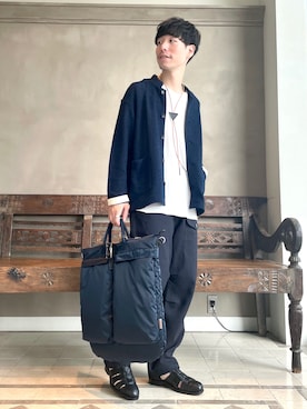 「BEAMS LIGHTS」｜「アイテム（ノーカラージャケット）」を使った、TAMBATA NAOTOさん（メンズ・171cm）の夏コーディネート