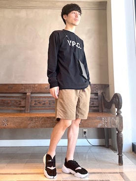 「A.P.C.（アーペーセー）のアイテム」を使った、TAMBATA NAOTOさん（メンズ・171cm）の夏コーディネート