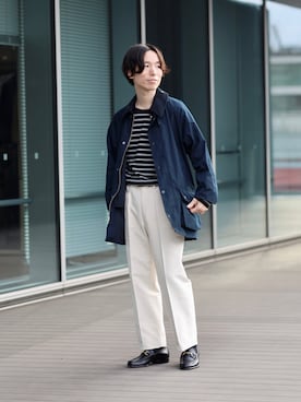 「BEAMS F（ビームスエフ）のアイテム（ブルゾン）」を使った、TAMBATA NAOTOさん（メンズ・171cm）の冬コーディネート