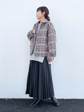 「スクエアトゥ」｜「アイテム（ブルゾン）」を使った、みやりなさん（レディース・167cm）の秋コーディネート