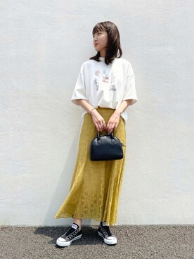 「SENSE OF PLACE by URBAN RESEARCH（センスオブプレイスバイアーバンリサーチ）のアイテム（スリッポン）」を使った、みやりなさん（レディース・167cm）の夏コーディネート