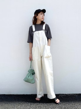 「スクエアトゥ」｜「アイテム（キャップ）」を使った、みやりなさん（レディース・167cm）の夏コーディネート