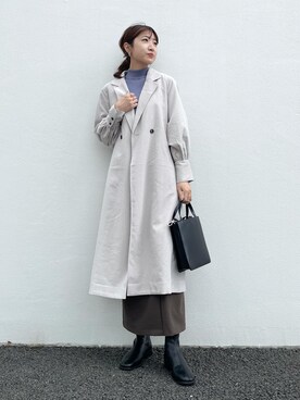 「スクエアトゥ」｜「アイテム（トレンチコート）」を使った、みやりなさん（レディース・167cm）の秋コーディネート
