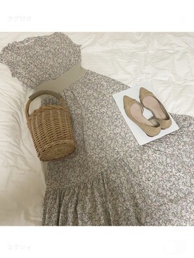 「ORiental TRaffic（オリエンタルトラフィック）のアイテム（ワンピース/ドレス、ホワイト系）」を使った、めさん（レディース・158cm）の秋コーディネート