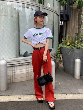 中村　未緒さん（レディース・153cm）の夏コーディネート