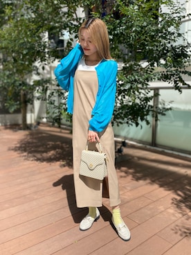「SPINNS（スピンズ）のアイテム（ワンピース）」を使った、中村　未緒さん（レディース・153cm）の春コーディネート
