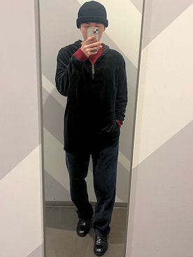 「アイテム（ニットキャップ/ビーニー）」を使った、mrfireさん（メンズ・173cm・20代）の冬コーディネート