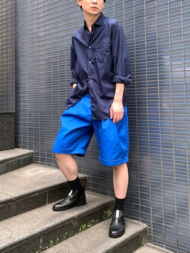 「SHINYAKOZUKA（シンヤコヅカ）のアイテム（パンツ）」を使った、シュートさん（メンズ・181cm）の夏コーディネート