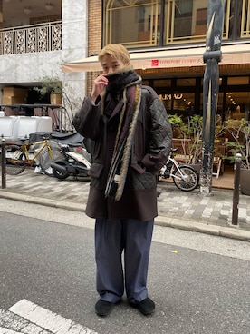 「Toironier（トワロニエ）のアイテム（トレンチコート）」を使った、シュートさん（メンズ・181cm）の冬コーディネート