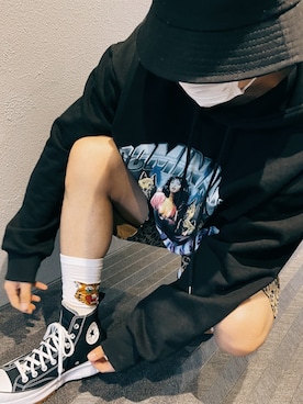 「Onitsuka Tiger（オニツカタイガー）のアイテム（レッグウェア）」を使った、CHOCOさん（メンズ・170cm）の夏コーディネート