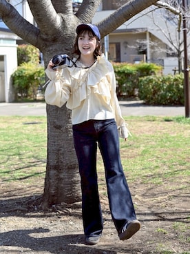 「SHEPP（シープ）のアイテム」を使った、あちょりさん（レディース・163cm）の春コーディネート