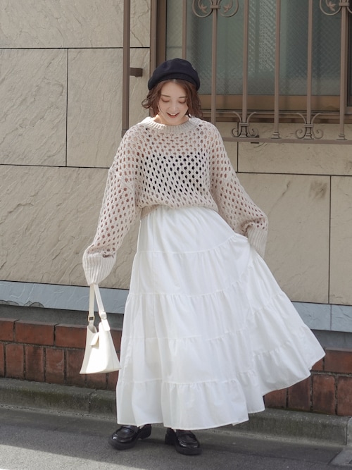 GUCCI アイボリー メッシュ編みニットセーター GUCCI アイボリー メッシュ編みニットセーター