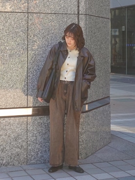 「アイテム（ブルゾン）」を使った、あちょりさん（骨格ナチュラル・レディース・163cm）の秋コーディネート