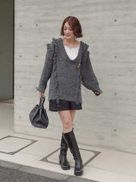 「アイテム（ブローチ/コサージュ）」を使った、あちょりさん（レディース・163cm）の秋コーディネート