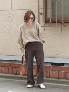 「アイテム（リング）」を使った、あちょりさん（レディース・163cm）の秋コーディネート