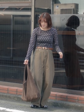 「Mili affinity（ミリアフィニティー）のアイテム」を使った、あちょりさん（レディース・163cm）の春コーディネート