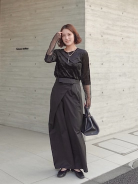 「アイテム（リング）」を使った、あちょりさん（レディース・163cm）の秋コーディネート