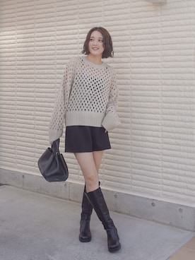 「select MOCA（セレクトモカ）のアイテム（キャミソール）」を使った、あちょりさん（レディース・163cm）の秋コーディネート