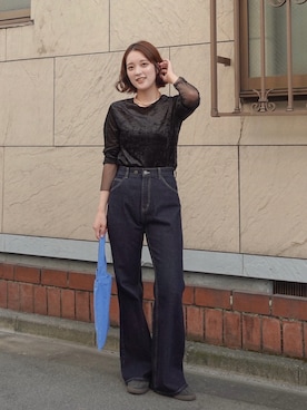 「アイテム（リング）」を使った、あちょりさん（レディース・163cm）の秋コーディネート
