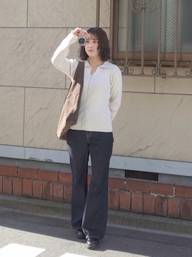 「アイテム（トートバッグ）」を使った、あちょりさん（レディース・163cm・20代）の冬コーディネート