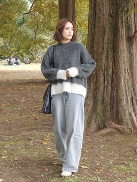 「アイテム（リング）」を使った、あちょりさん（レディース・163cm）の秋コーディネート