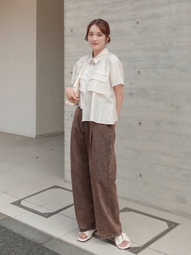 「アイテム（ハンドバッグ）」を使った、あちょりさん（レディース・163cm）の夏コーディネート