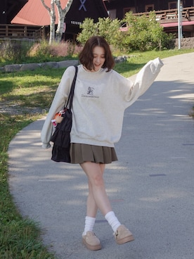 「アイテム（リング）」を使った、あちょりさん（レディース・163cm）の秋コーディネート