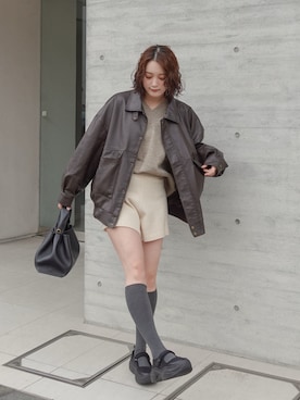 「アイテム（リング）」を使った、あちょりさん（レディース・163cm）の秋コーディネート