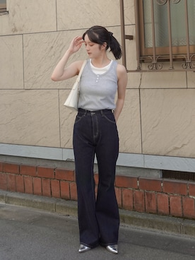 「アイテム（バンダナ/スカーフ）」を使った、あちょりさん（レディース・163cm）の夏コーディネート