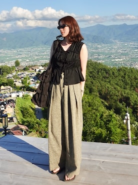 「アイテム（トートバッグ）」を使った、あちょりさん（骨格ナチュラル・レディース・163cm）の夏コーディネート
