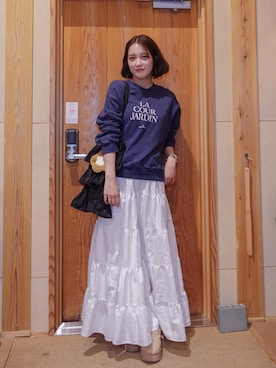 「アイテム（スウェット）」を使った、あちょりさん（レディース・163cm）の秋コーディネート