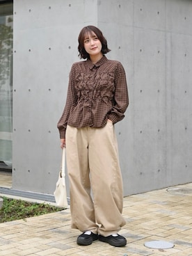 「forksy.（フォルクシー）のアイテム」を使った、あちょりさん（レディース・163cm）の秋コーディネート