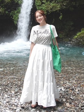 「アイテム（スカート）」を使った、あちょりさん（レディース・163cm）の夏コーディネート