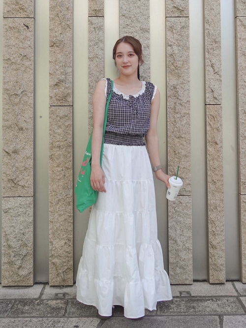 セール】レディース きれいめティアードロングフレアスカート