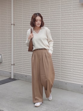 「アイテム（リング）」を使った、あちょりさん（レディース・163cm）の秋コーディネート