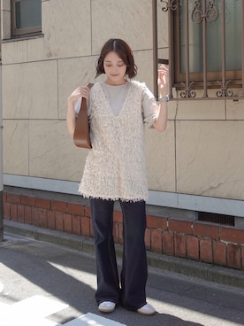 「Dita Muaj.（ディータムアージュ）の2wayハーフムーンショルダーハンドバッグ（ショルダーバッグ）」を使った、あちょりさん（レディース・163cm）の夏コーディネート