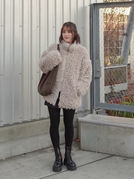 「アイテム（バレッタ/ヘアクリップ）」を使った、あちょりさん（レディース・163cm）の冬コーディネート