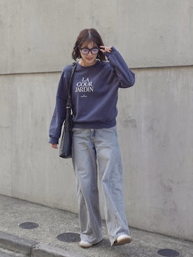 「アイテム（スウェット）」を使った、あちょりさん（レディース・163cm）の秋コーディネート