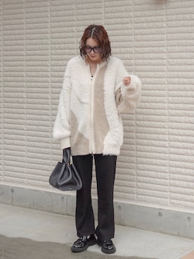 「アイテム（メガネ）」を使った、あちょりさん（レディース・163cm）の秋コーディネート