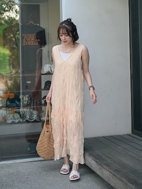 「RODE SKO（ロデスコ）のアイテム」を使った、あちょりさん（レディース・163cm）の夏コーディネート