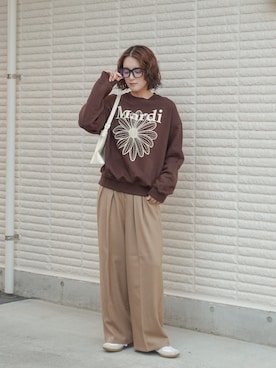 「アイテム（リング）」を使った、あちょりさん（レディース・163cm）の秋コーディネート