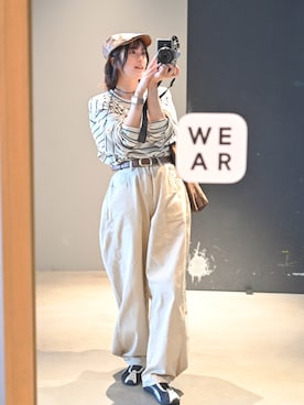 「アイテム（チョーカー）」を使った、あちょりさん（レディース・163cm）の秋コーディネート